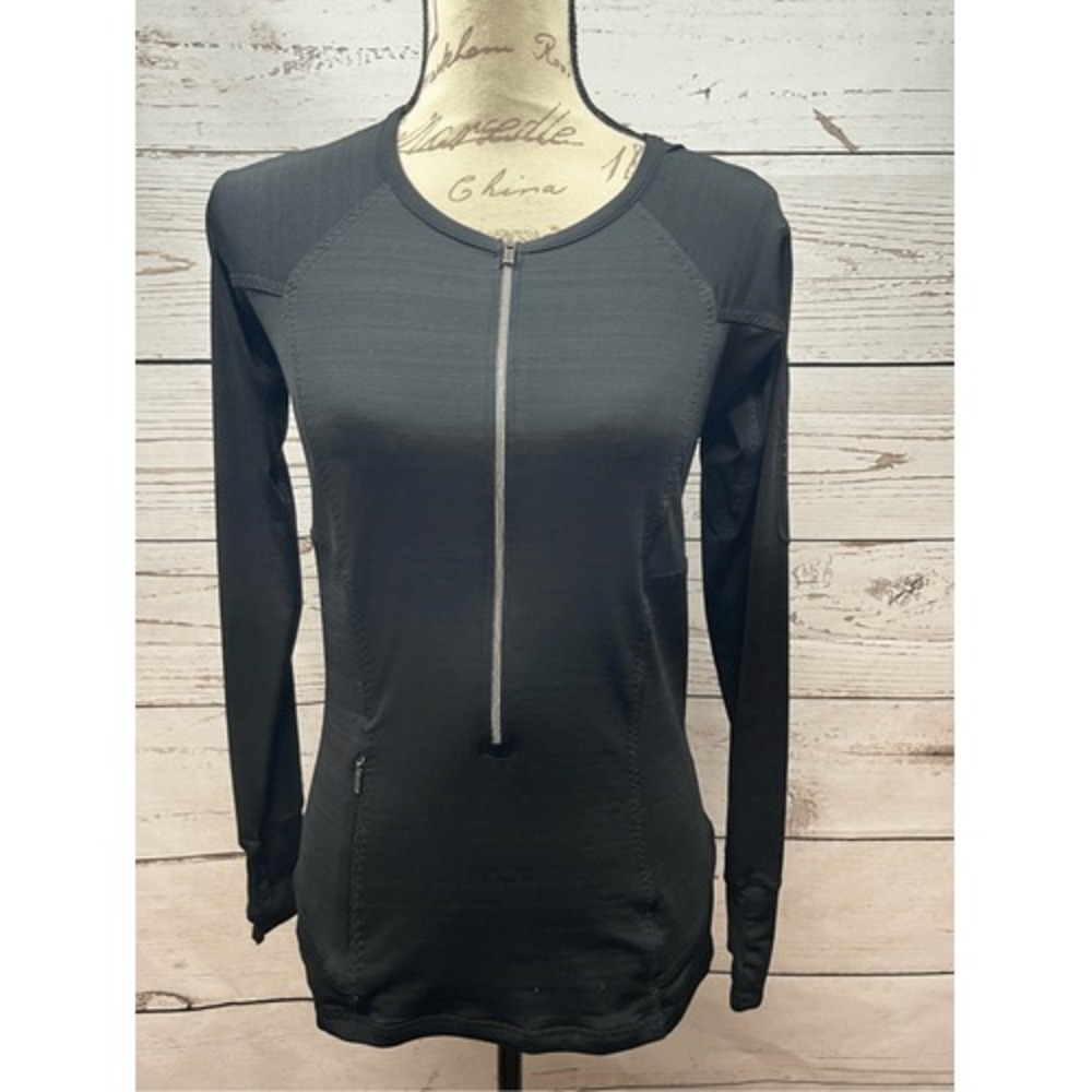 Athleta Black Quarter Zip Long Sleeve Athletic Top Women's Size S